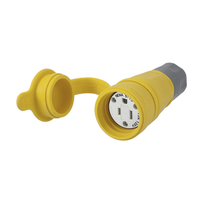 HUBBELL - Conector Hermético / 15 A 125 V CA / 2 Polos 3 Hilos/ NEMA 5-15 R/ Color Amarillo.