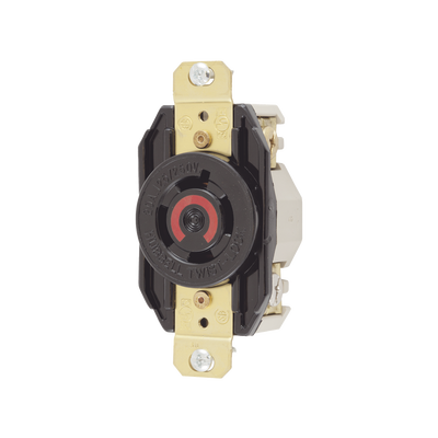 HUBBELL - Receptáculo con Bloqueo de Media Vuelta Industrial 20 A 125/250 V CA / 3 Polos 4 Hilos / Nema L14-20R.