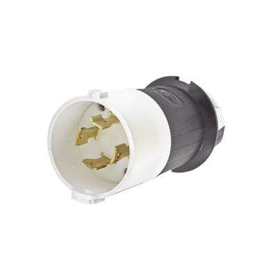HUBBELL - Clavija con Bloqueo de Media Vuelta Industrial 30 A 600 V CA / 3 Polos 4 Hilos / Nema L17-30P.
