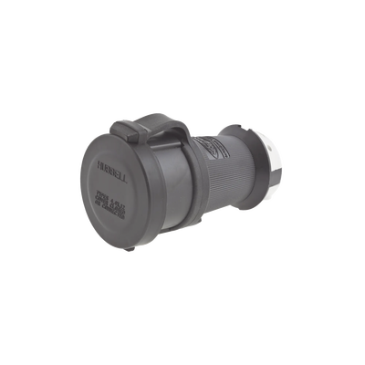 HUBBELL - Conector Industrial con Bloqueo de Media Vuelta / 30 A 120/208 V CA / Nema L21-30R / 4 Polos 5 Hilos / Color Blanco y Negro / Grado Industrial