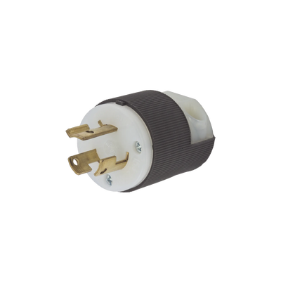 HUBBELL - Clavija Industrial con Bloqueo de Media Vuelta / 15 A 250 V CA / 2 Polos 3 Hilos / Color Blanco y Negro / Nema L6-15P.