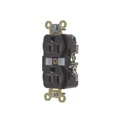 HUBBELL - Contacto Dúplex 15 A 125 V / 2 Polos 3 Hilos/ Color Negro / Nema 5-15R / Grado Industrial.