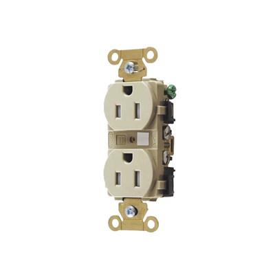 HUBBELL - Contacto Duplex 15 A 125 V / A Prueba de Manipulaciones / Nema 5-15R / Color Marfil.