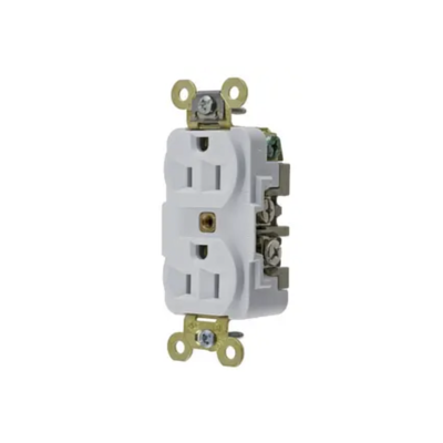 HUBBELL - Contacto Dúplex 15 A 125 V 2 Polos, 3 Hilos Color Blanco (Nema 5-15R). Grado Industrial.