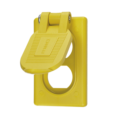 HUBBELL - Tapa Resistente a Intemperie para Contacto Dúplex/ Color Amarillo/ Grado Marino.