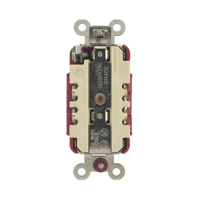 HUBBELL - Contacto Dúplex 15 A, 125 V, 2 polos, 3 Hilos, Color Rojo (Nema 5-15R), Grado Hospital.