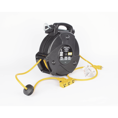 HUBBELL - Carrete de Cable comercial (12/3 rudo), para 125 V CA, 12.2 m de longitud con salida triple de 15 A.