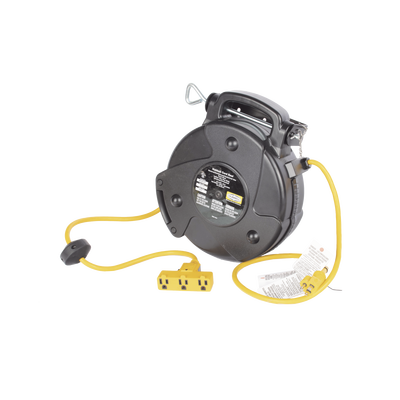 HUBBELL - Carrete de Cable comercial (12/3 rudo), para 125 V CA, 12.2 m de longitud con salida triple de 15 A.
