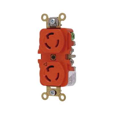 HUBBELL - Receptáculo Duplex de Media Vuelta / 15 A 125 V CA / 2 Polos 3 Hilos / Nema L5-15R