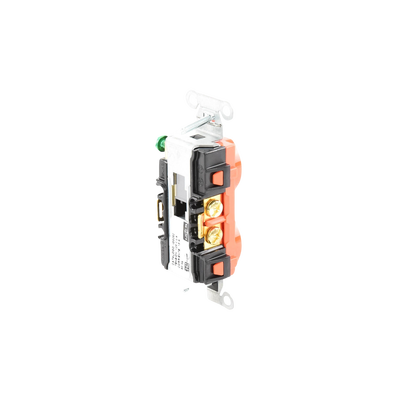 HUBBELL - Contacto Dúplex Conexión a Tierra Aislada/ 15A 125V/ 2 polos 3 Hilos/ Nema 5-15R /Grado Comercial/ Color Naranja.