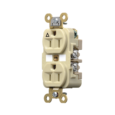 HUBBELL - Contacto Dúplex Conexión a Tierra Aislada 15A 125V/ 2 Polos 3 Hilos/ Color Marfil/ Nema 5-15R/ Grado Industrial.