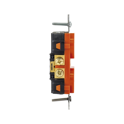 HUBBELL - Contacto Dúplex Conexión a Tierra Aislada/ 20 A 125 V/ 2 polos 3 Hilos/ Color naranja/ Nema 5- 20R/ Grado Comercial.