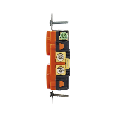 HUBBELL - Contacto Dúplex Conexión a Tierra Aislada/ 20 A 125 V/ 2 polos 3 Hilos/ Color naranja/ Nema 5- 20R/ Grado Comercial.