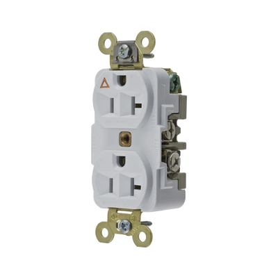 HUBBELL - Contacto Dúplex Conexión a Tierra Aislada/ 20 A 125 V/ 2 polos 3 Hilos/ Color Blanco/ Nema 5- 20R/ Grado Industrial.