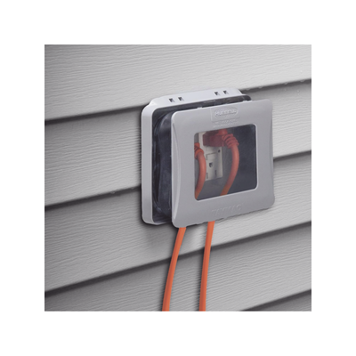 HUBBELL - Cubierta Impermeable/ 2 Unidades/ Vertical/ Servicio Pesado/ Expandible/ Color Gris.
