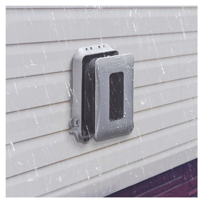 HUBBELL - Cubierta Impermeable/ 1 Unidad/ Horizontal-Vertical/ Servicio Pesado/ Expandible/ Color Gris.
