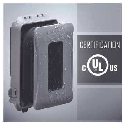 HUBBELL - Cubierta Impermeable/ 1 Unidad/ Horizontal-Vertical/ Servicio Pesado/ Expandible/ Color Gris.