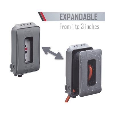 HUBBELL - Cubierta Impermeable/ 1 Unidad/ Horizontal-Vertical/ Servicio Pesado/ Expandible/ Color Gris.