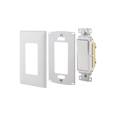 HUBBELL - Tapa para Contacto Rectangular/ Tornillos no visibles / Color Blanco.