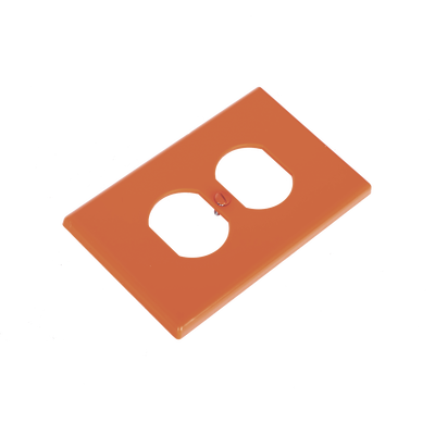 HUBBELL - Tapa para Contacto Dúplex Color naranja.
