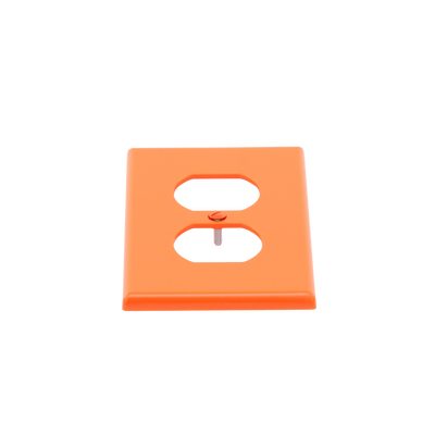 HUBBELL - Tapa para Contacto Dúplex Color naranja.