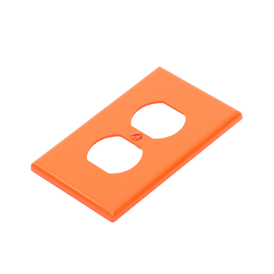 HUBBELL - Tapa para Contacto Dúplex Color naranja.