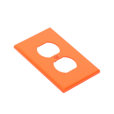 HUBBELL - Tapa para Contacto Dúplex Color naranja.