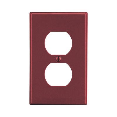 HUBBELL - Placa de Pared para Contacto Duplex Color Rojo.