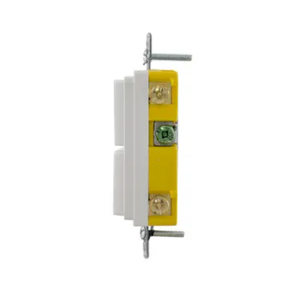 HUBBELL - Interruptor Residencial 15 A 120-277 V, con 2 Bases Unipolares, Cableado lateral, Color Blanco.