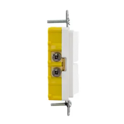 HUBBELL - Interruptor Residencial 15 A 120-277 V, con 2 Bases Unipolares, Cableado lateral, Color Blanco.