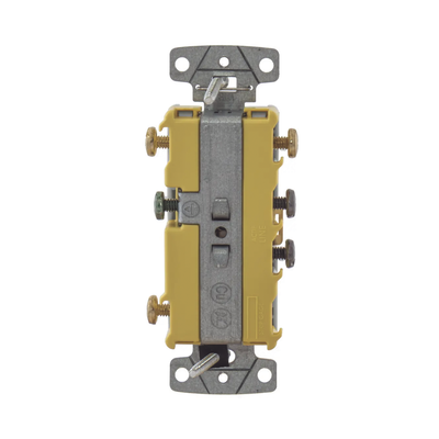 HUBBELL - Interruptor Residencial 15 A 120-277 V, 1 Polo 3 Vías, Cableado lateral, Color Blanco.