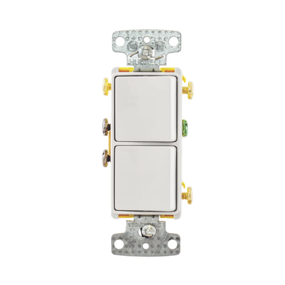 HUBBELL - Interruptor Residencial 15 A 120-277 V, 1 Polo 3 Vías, Cableado lateral, Color Blanco.