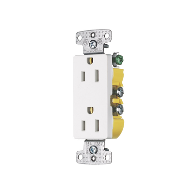 HUBBELL - Contacto Duplex Decorador 15A 125V, 2 Polos, 3 Hilos, Color  Blanco (Nema5-15R).