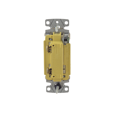 HUBBELL - Interruptor Unipolar Residencial 15 A 120-277 V / Cableado Lateral y Trasero / Color Marfil.