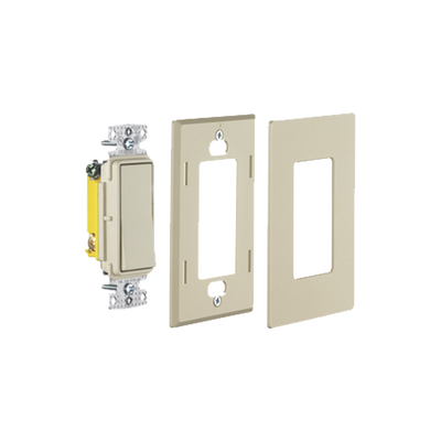 HUBBELL - Interruptor Unipolar Residencial 15 A 120-277 V / Cableado Lateral y Trasero / Color Marfil.