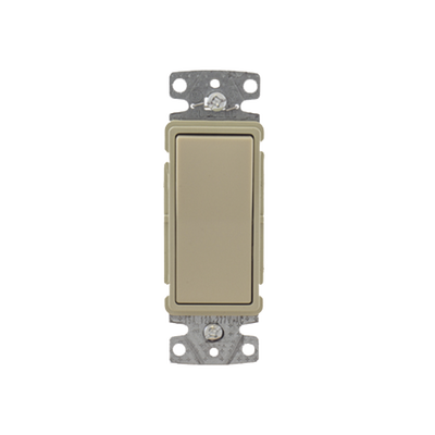 HUBBELL - Interruptor Unipolar Residencial 15 A 120-277 V / Cableado Lateral y Trasero / Color Marfil.