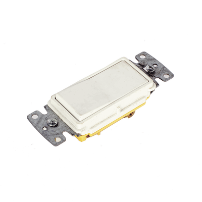 HUBBELL - Interruptor Unipolar Residencial 15 A 120-277 V, Cableado Lateral y Trasero, Color Blanco.