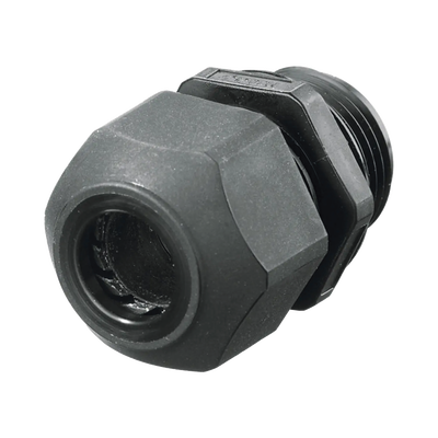 HUBBELL - Conector de cable estilo europeo para conductores de 0.45" a .71 "/ Rosca NPT 3/4"/ Negro.