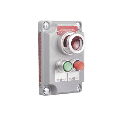 HUBBELL KILLARK - Cubierta para Estación de Control con 2 Botones Pulsadores Rojo-Verde y Luz Piloto Roja / Uso en Áreas Clasificadas