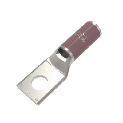 HUBBELL BURNDY - Zapata Terminal de Compresión de Cobre Electrolítico Estañado de Cañón Corto para Tornillo de 1/2" y Calibre 2 AWG.