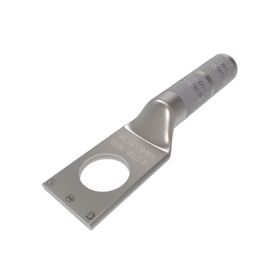 HUBBELL BURNDY - Zapata Terminal de Compresión BURNDY para Tornillo de 1/4" y Calibre 4 AWG /Cañón Largo.