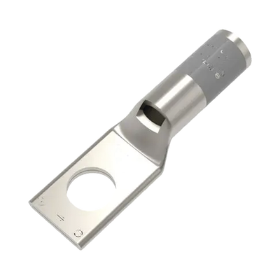 HUBBELL BURNDY - Zapata Terminal de Compresión BURNDY Cañón Corto para Tornillo de 3/8" y Calibre 4 AWG.