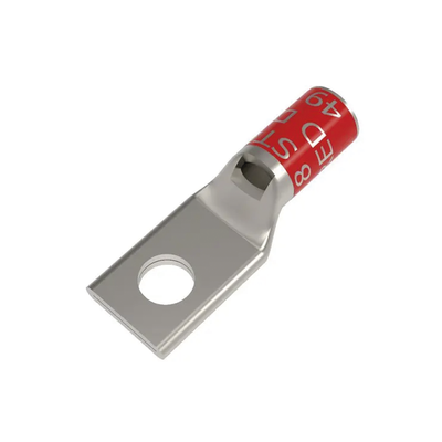 HUBBELL BURNDY - Zapata Terminal de Compresión BURNDY Cañón Corto para Tornillo de 3/8" y Calibre 8 AWG.