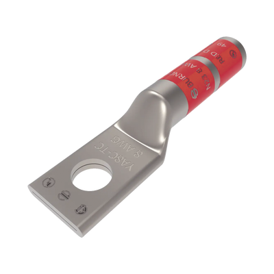 HUBBELL BURNDY - Zapata Terminal de Compresión BURNDY para Tornillo de 1/4" y Calibre 8 AWG / Barril Largo.