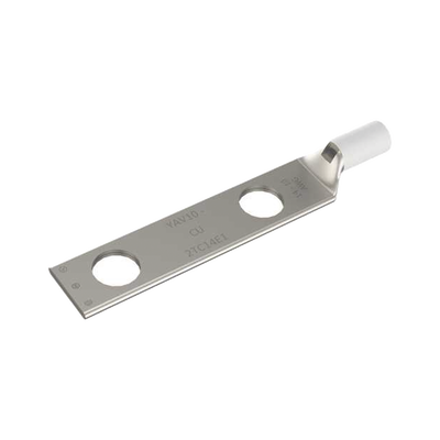 HUBBELL BURNDY - Zapata Terminal de Compresión de Barril Largo con Doble Ojillo para Tornillo 1/4" y Cable 14-10 AWG / Espaciado de 5/8".