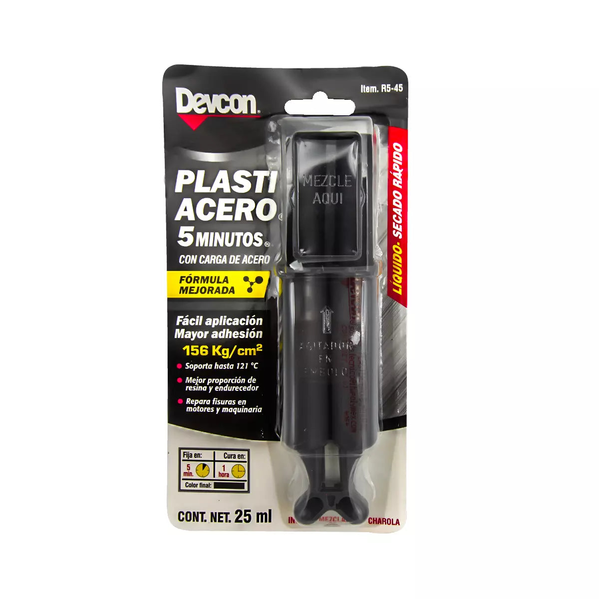 Plastiacero Liquido Jeringa 25 Ml (0.84 Oz) 5 Minutos