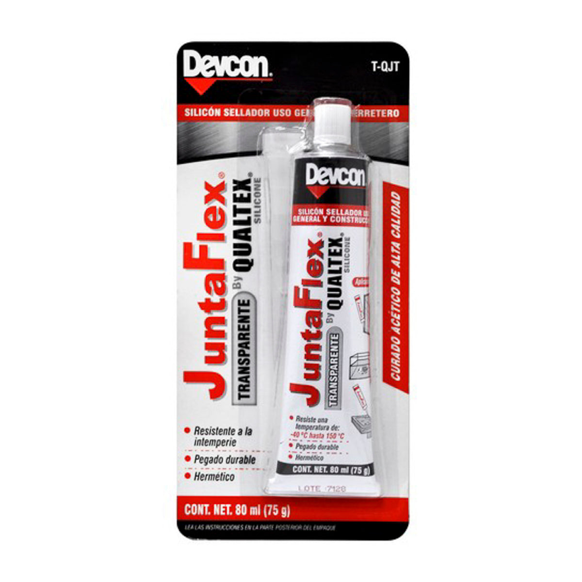 Silicon Uso General Transp. 80 Ml Junta Flex By Qualtex (Blister)