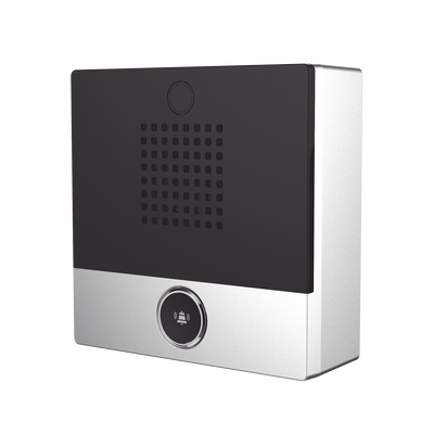 FANVIL - Mini Intercomunicador para hotelería y hospitales, con diseño elegante, PoE, 1 botón, 1 relevador integrado de salida y entrada.