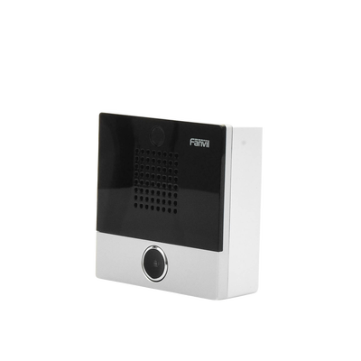 FANVIL - Mini Intercomunicador para hotelería y hospitales, con diseño elegante, PoE, 1 botón, 1 relevador integrado de salida y entrada.
