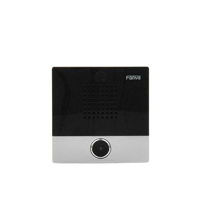 FANVIL - Mini Intercomunicador para hotelería y hospitales, con diseño elegante, PoE, 1 botón, 1 relevador integrado de salida y entrada.